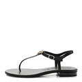 Lambskin Enamel CC Thong Sandals 41 Black