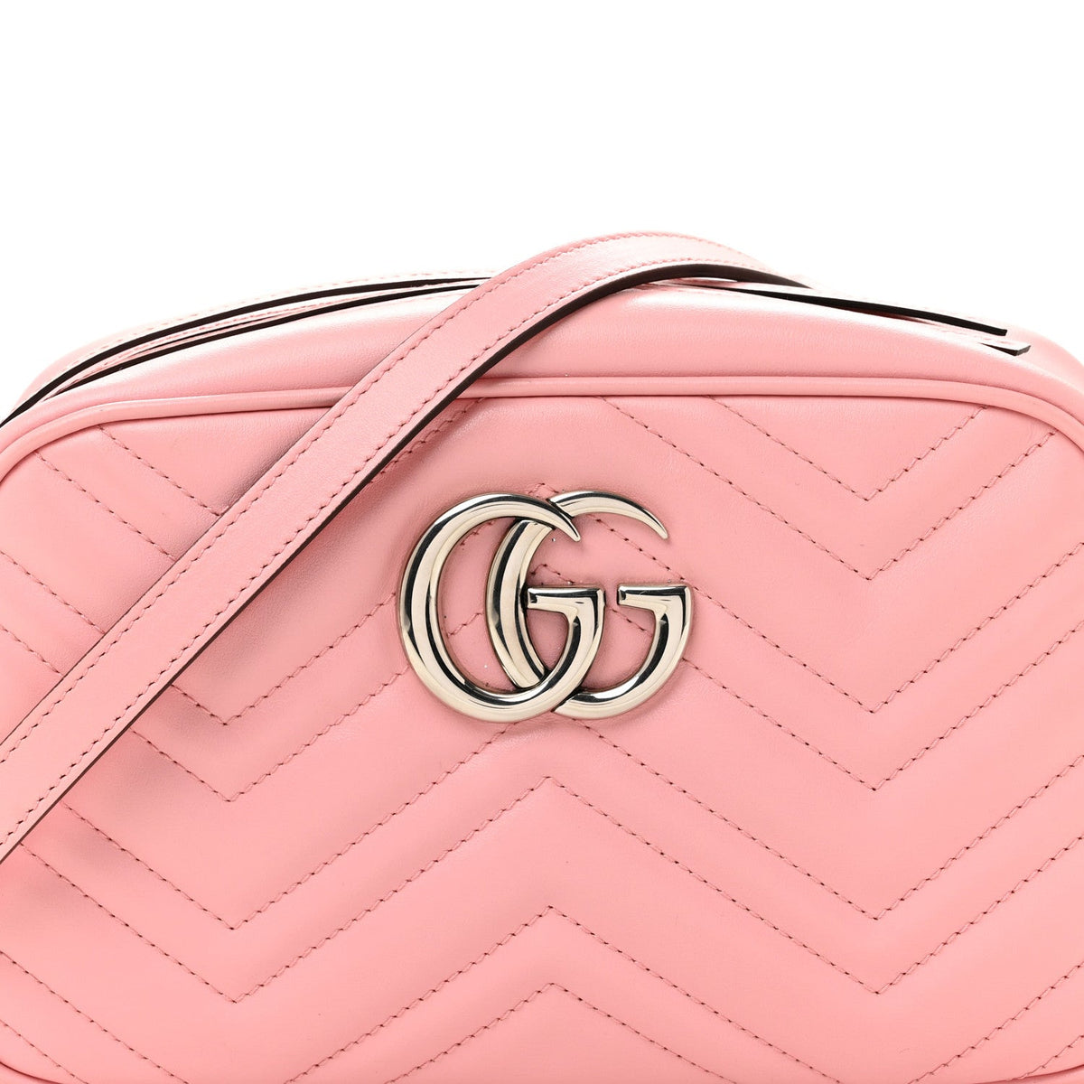 Calfskin Matelasse Small GG Marmont Chain Shoulder Bag Wild Rose