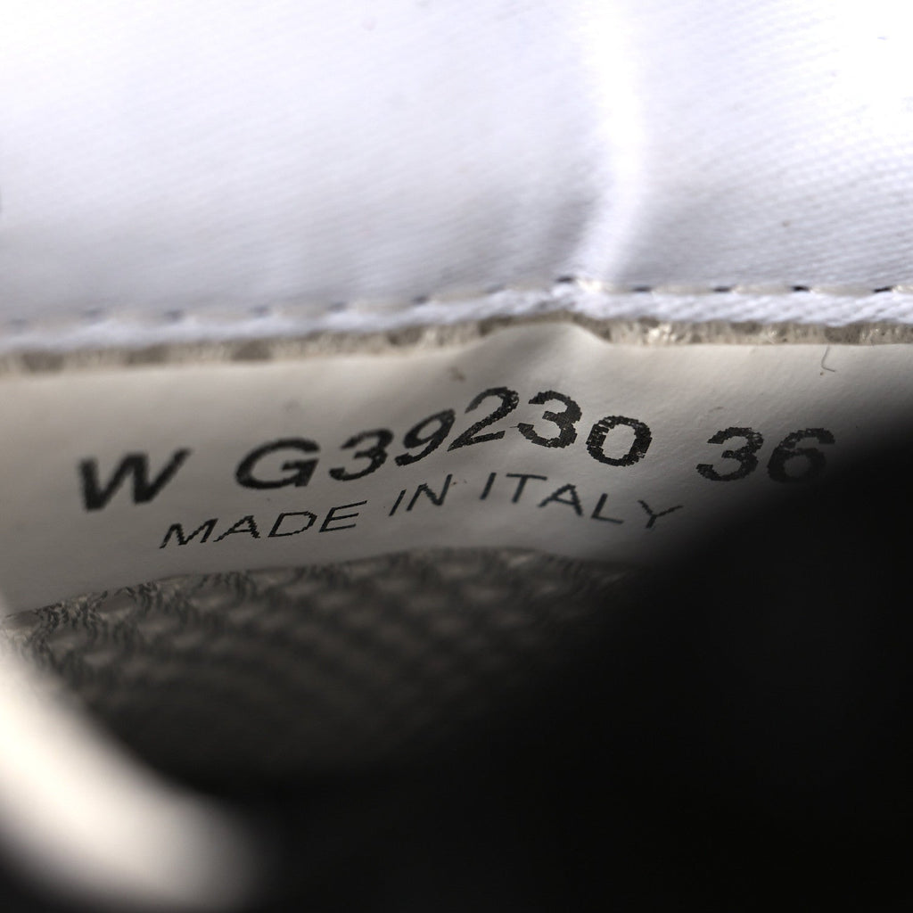 Suede Calfskin Printed CC Sneakers 36 White Black
