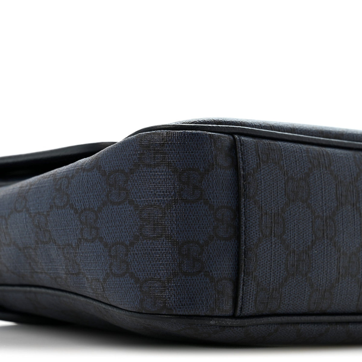 Tender GG Supreme Monogram Textured Dollar Calfskin Ophidia Messenger Bag Dark Blue