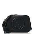 Pebbled Calfskin Small Soho Disco Bag Black