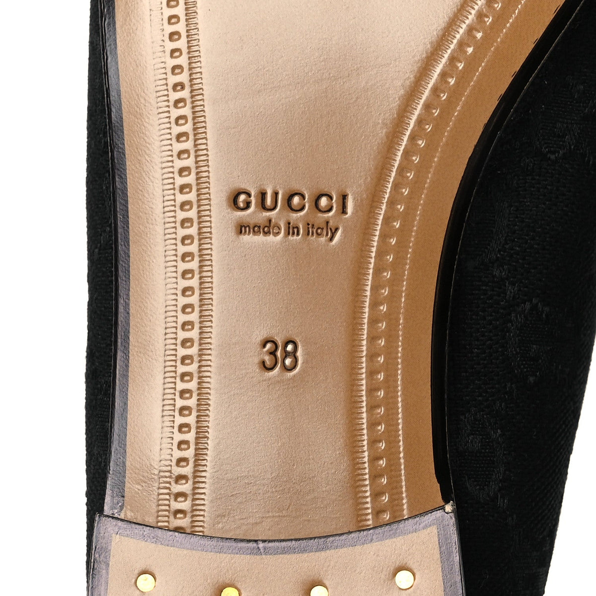 Monogram Jumbo GG Malaga Kid Horsebit Womens Jordaan Loafers 38 Black