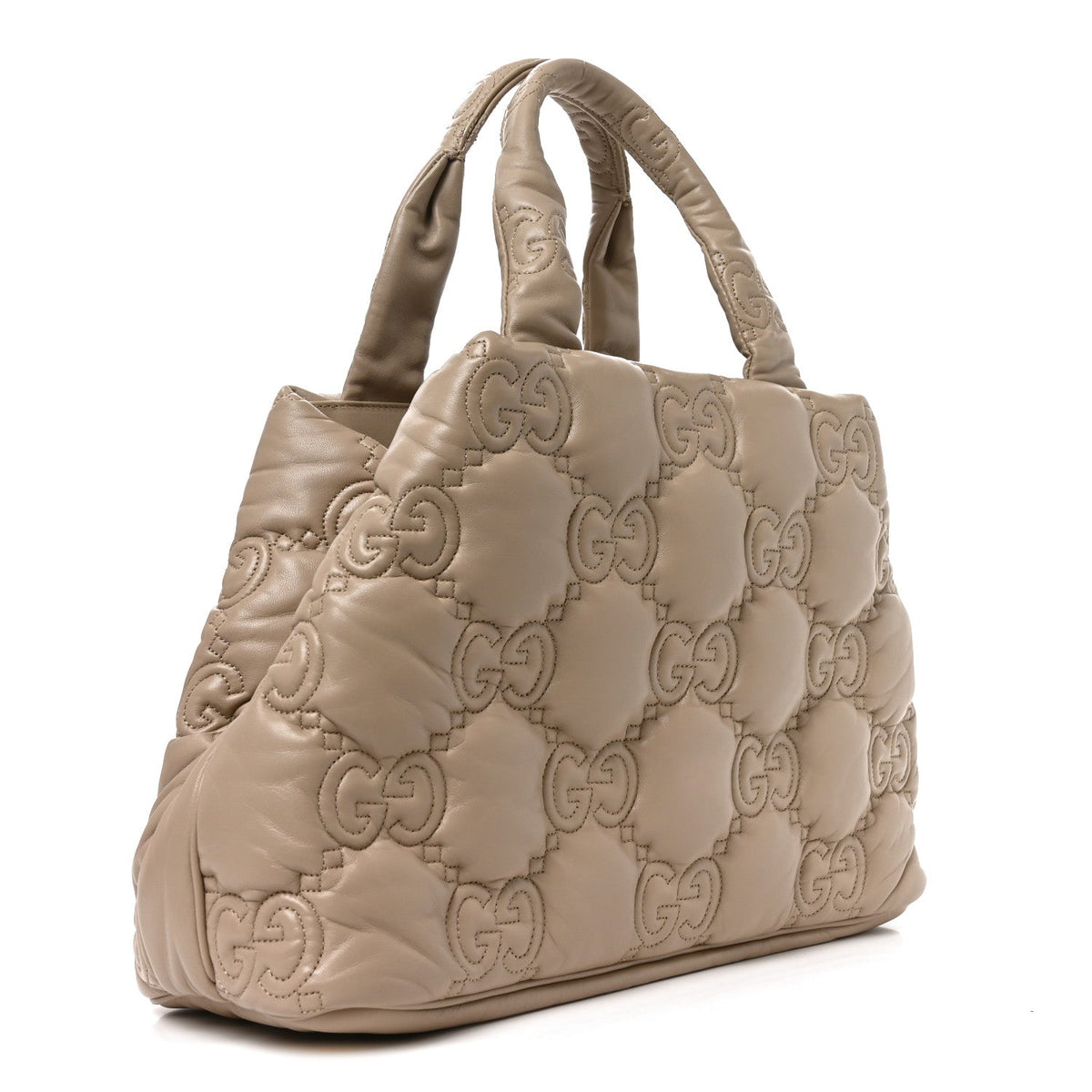 Calfskin GG Matelasse Large Tote Beige