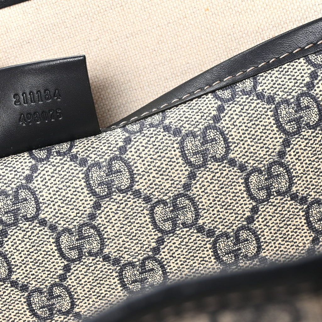 GG Plus Monogram Medium Signature Web Loop Tote Navy