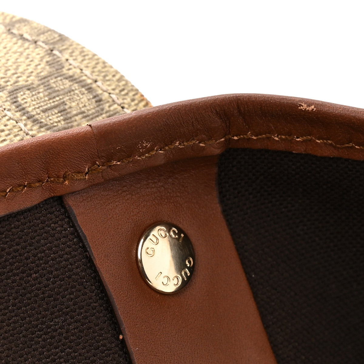 GG Plus Monogram Small Signature Web Loop Vertical Tote Light Brown
