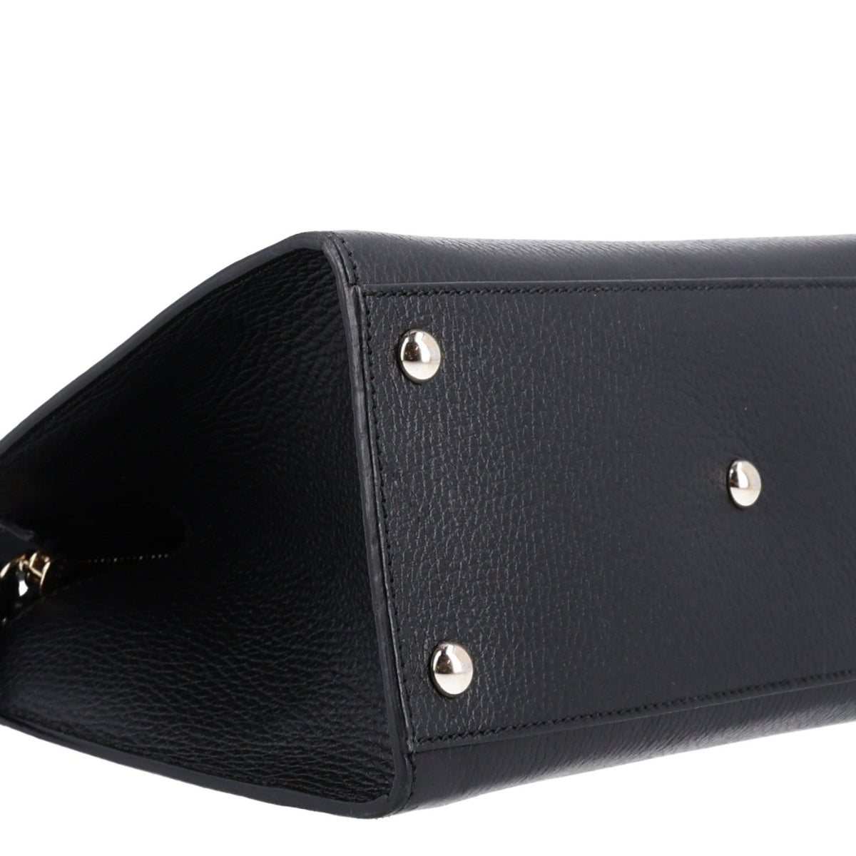 Pebbled Calfskin Medium Soho Top Handle Satchel Black