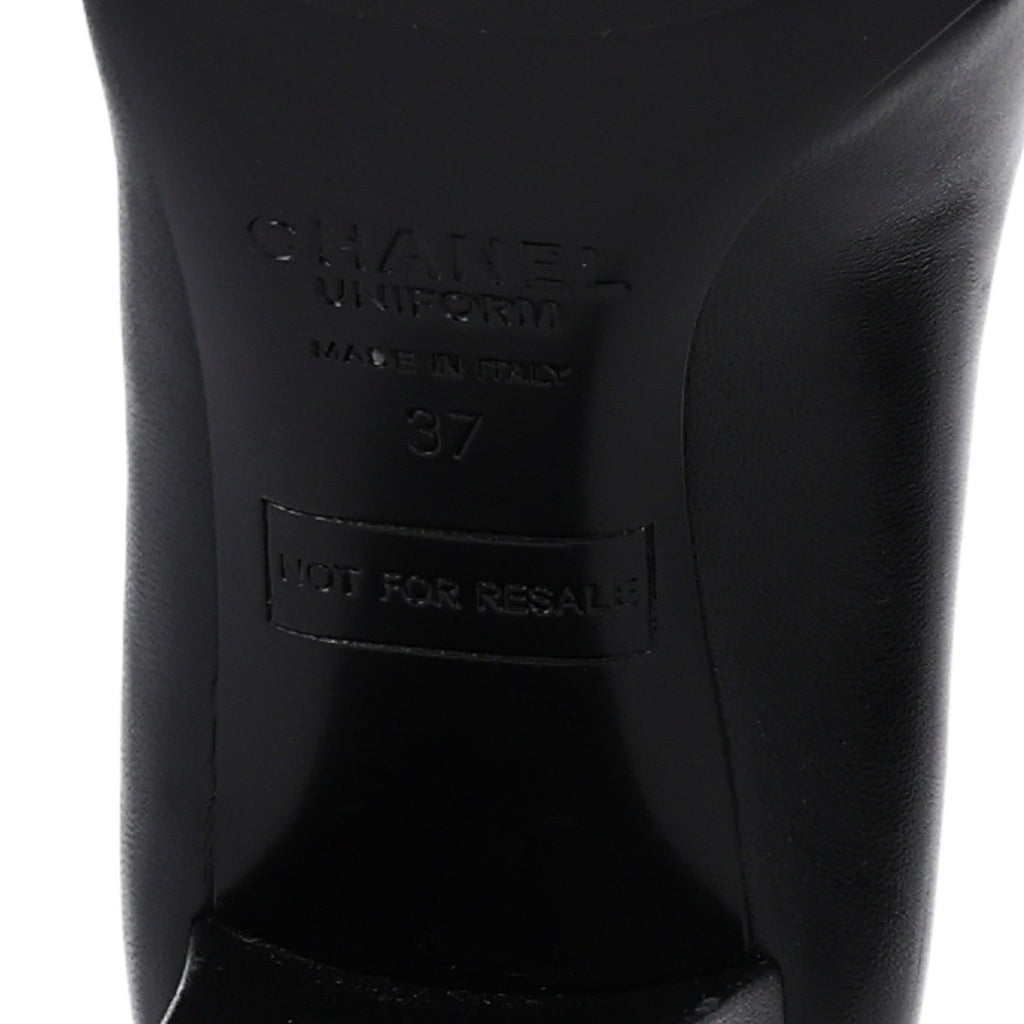 Lambskin Cap Toe CC Uniform Pumps 37 Black