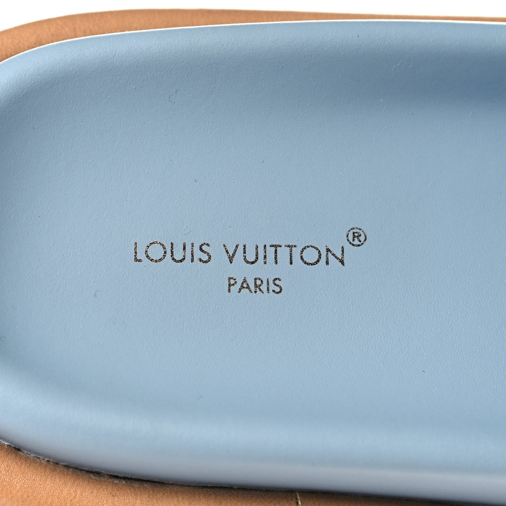 Monogram Denim LV Bliss Womens Comfort Mules 39 Turquoise