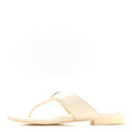 Lambskin Quilted Padded Thong Sandals 39.5 White