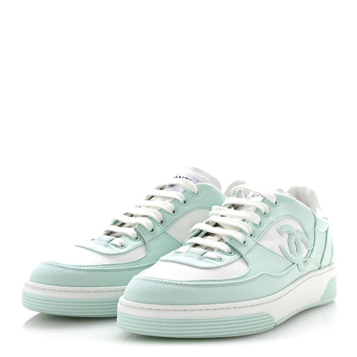 Cotton Sneakers 41 Light Turquoise White