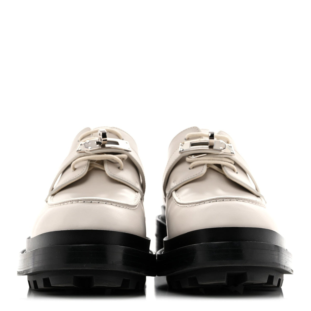 Glossed Calfskin First Derby 36.5 Beige Glaise