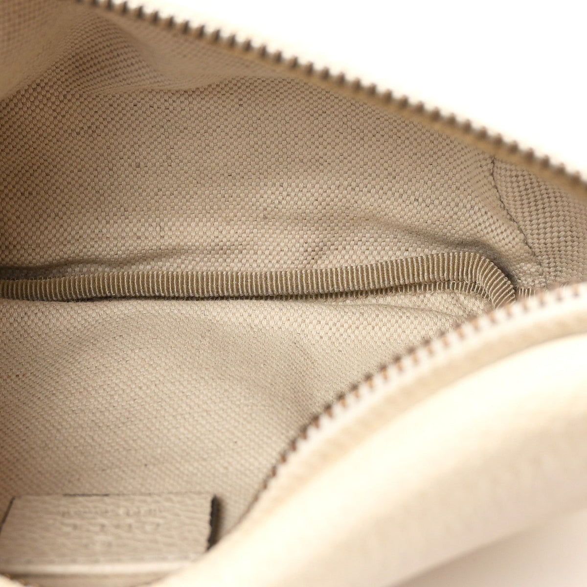 Grained Calfskin Small Logo Belt Bag White