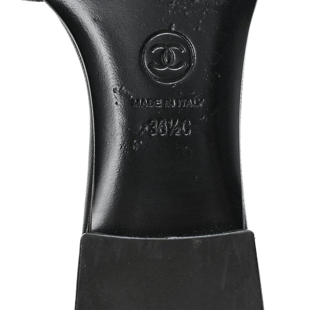 Lambskin CC Turnlock Mules 36.5 Black