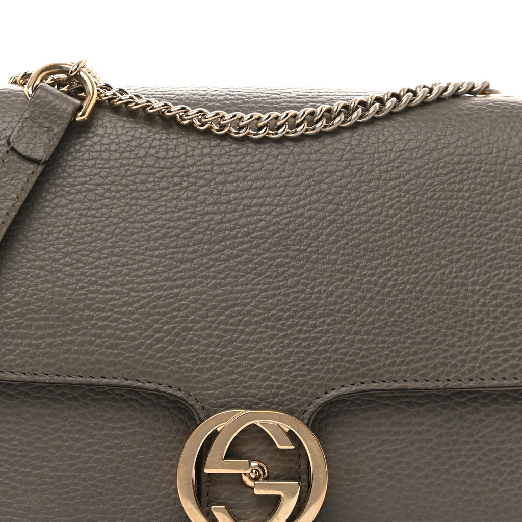 Dollar Calfskin Interlocking G Shoulder Bag Loess