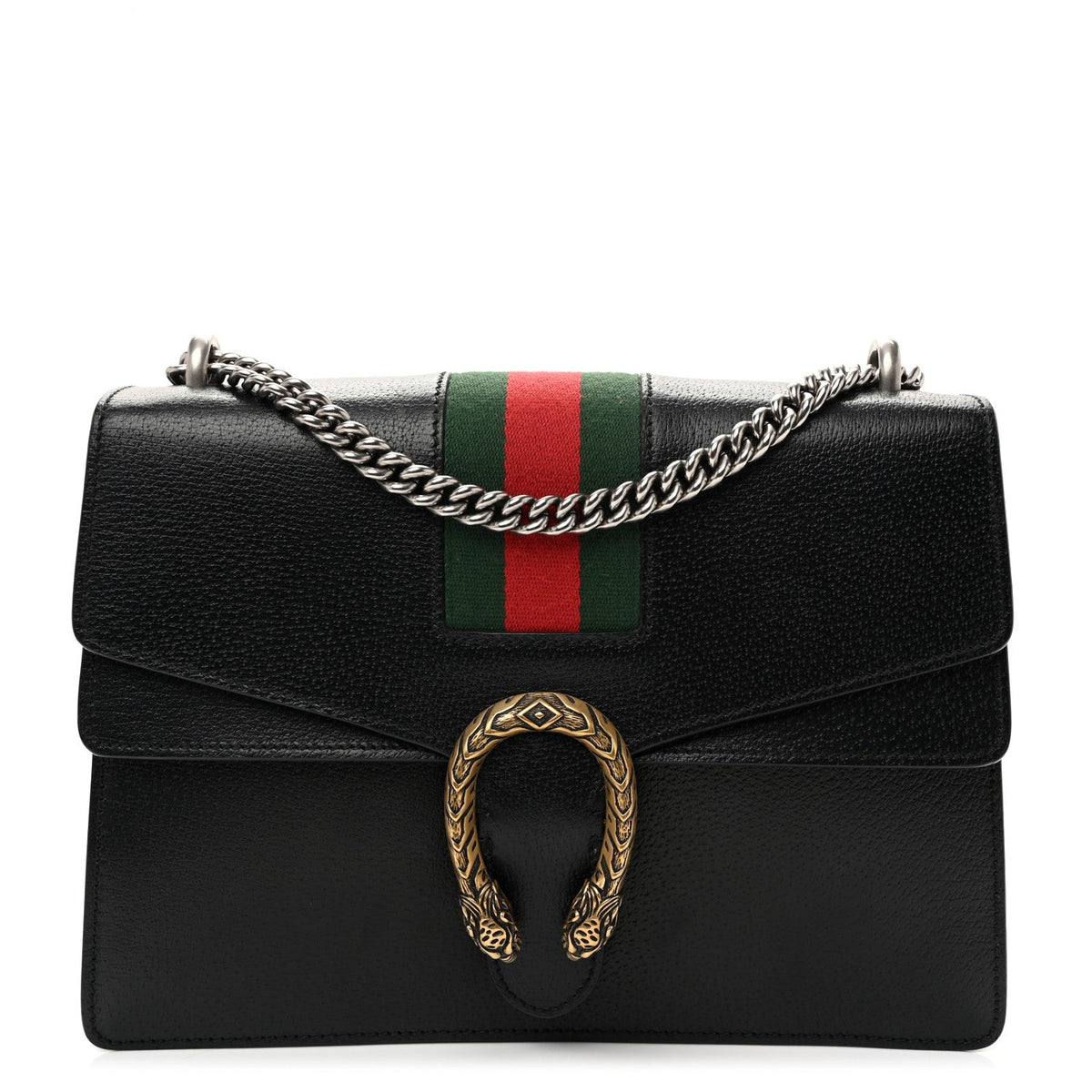Calfskin Web Medium Dionysus Shoulder Bag Black