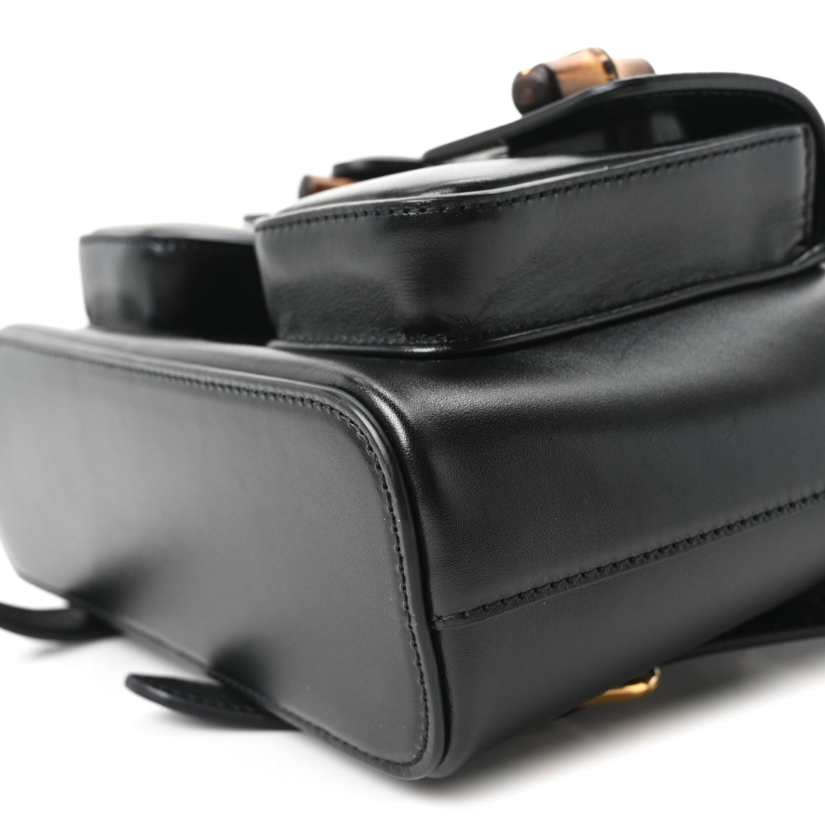 Calfskin Bamboo Backpack Black