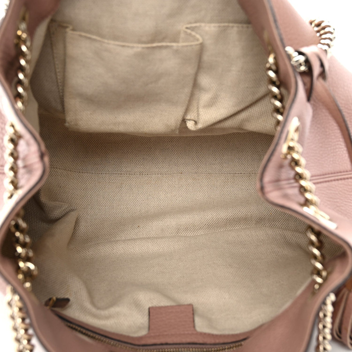 Pebbled Calfskin Medium Soho Chain Shoulder Bag Antique Rose