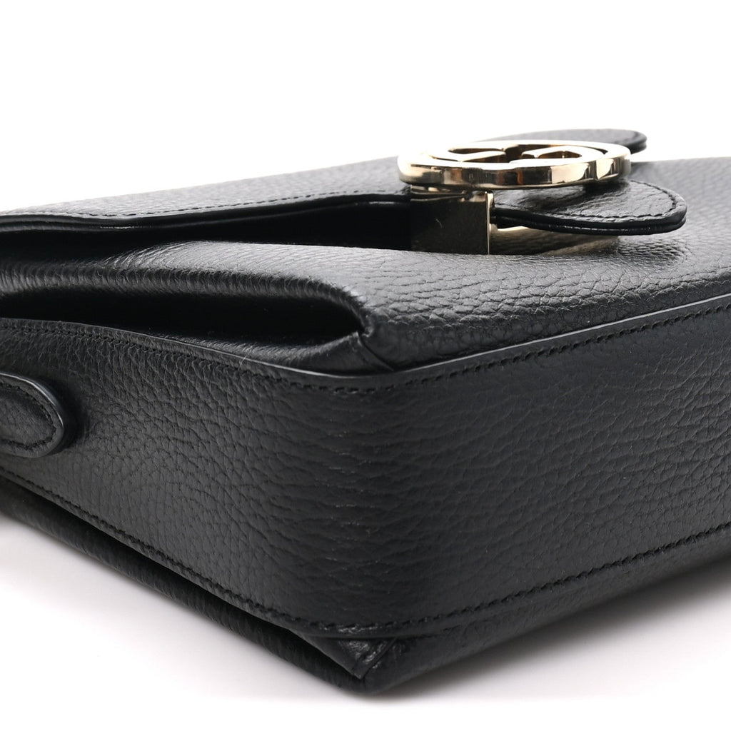 Dollar Calfskin Interlocking G Crossbody Bag Black