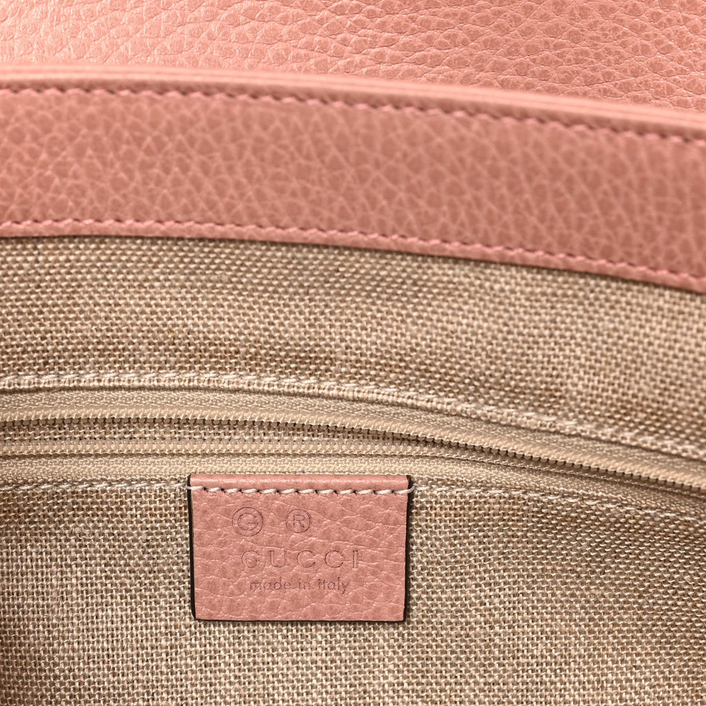 Dollar Calfskin Medium Interlocking G Top Handle Shoulder Bag Soft Pink