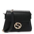Dollar Calfskin Interlocking G Crossbody Bag Black