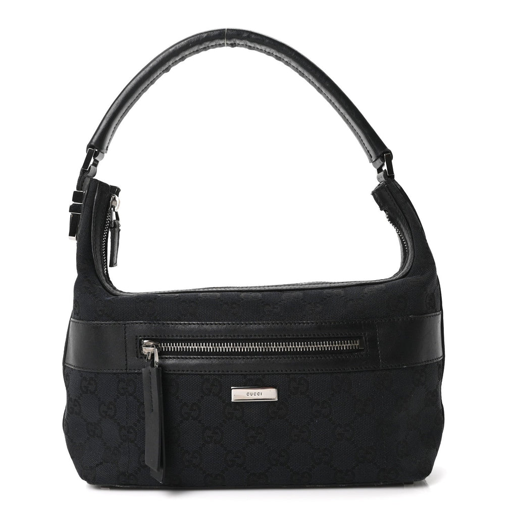 GG Canvas Monogram Shoulder Bag Black