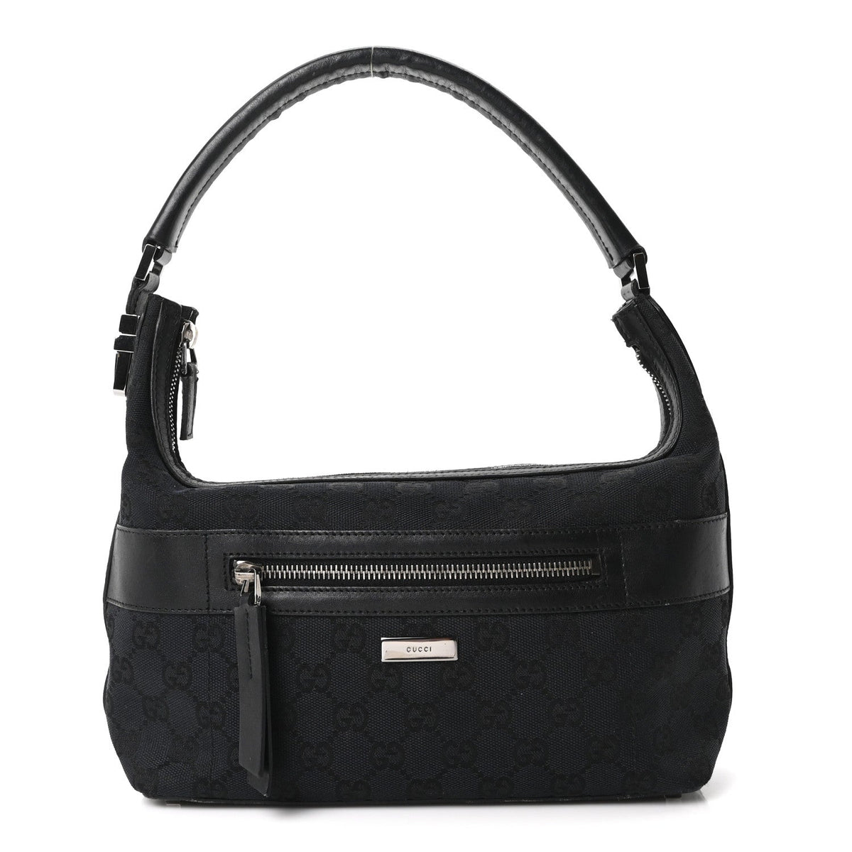 GG Canvas Monogram Shoulder Bag Black
