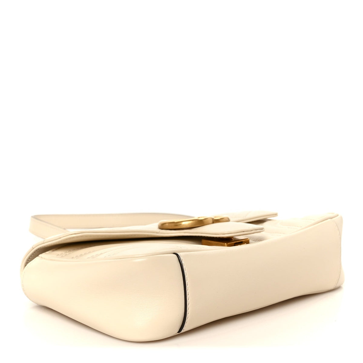 Calfskin Matelasse Mini GG Marmont Shoulder Bag White
