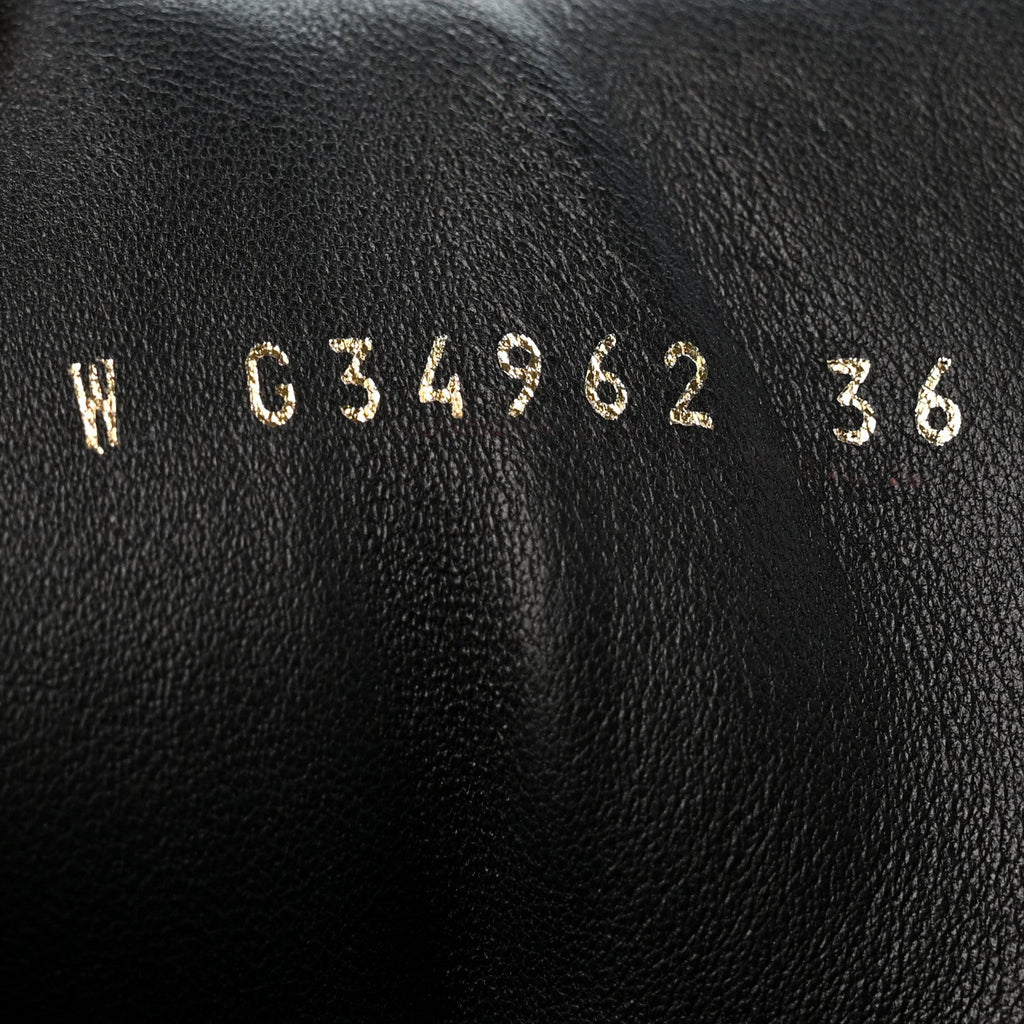 Lambskin Logo High Top Sneakers 36 Navy Black