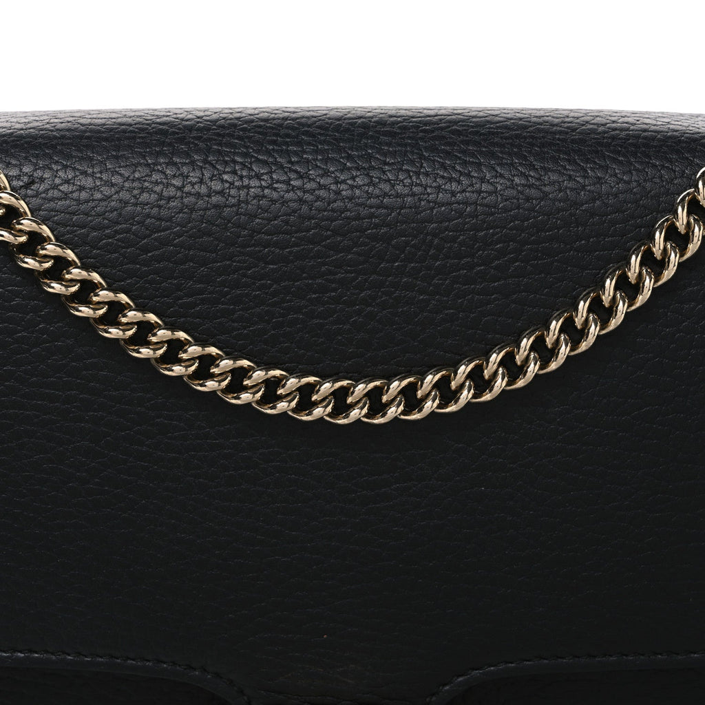 Dollar Calfskin Interlocking G Shoulder Bag Black