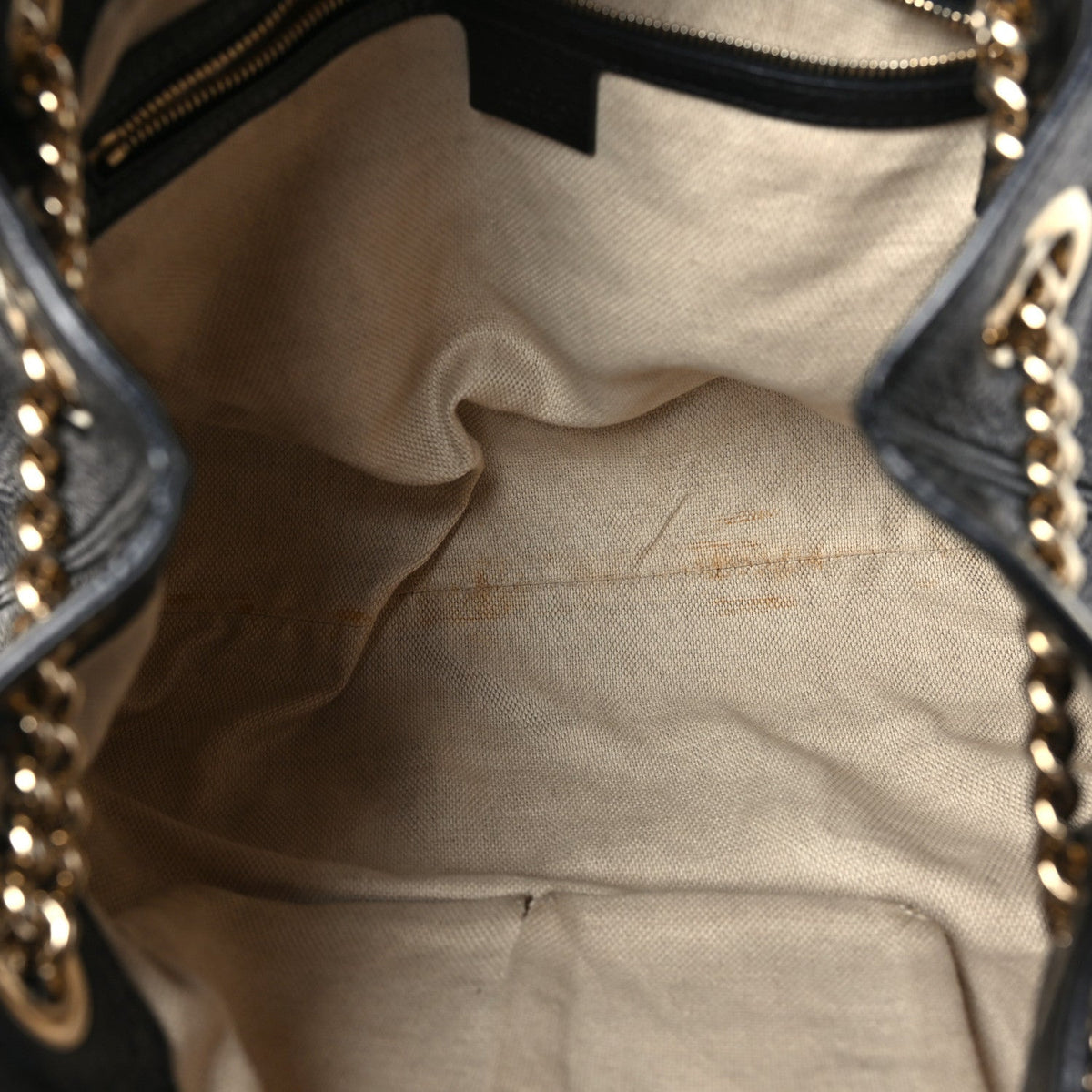 Pebbled Calfskin Medium Soho Chain Shoulder Bag Black