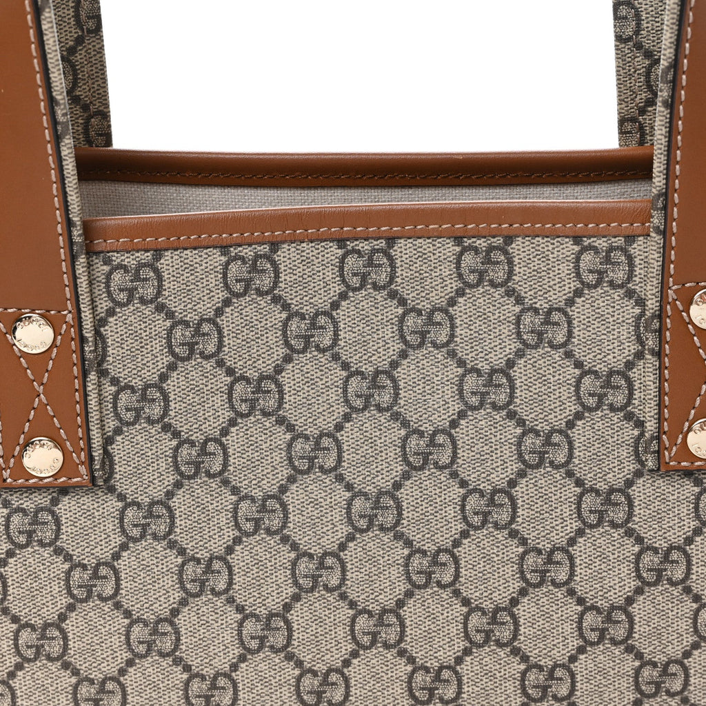 GG Plus Monogram Medium Signature Web Loop Tote Light Brown