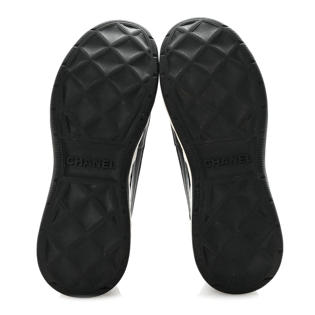Velvet Calfskin Mixed Fibers Mens CC Sneakers 41 Black