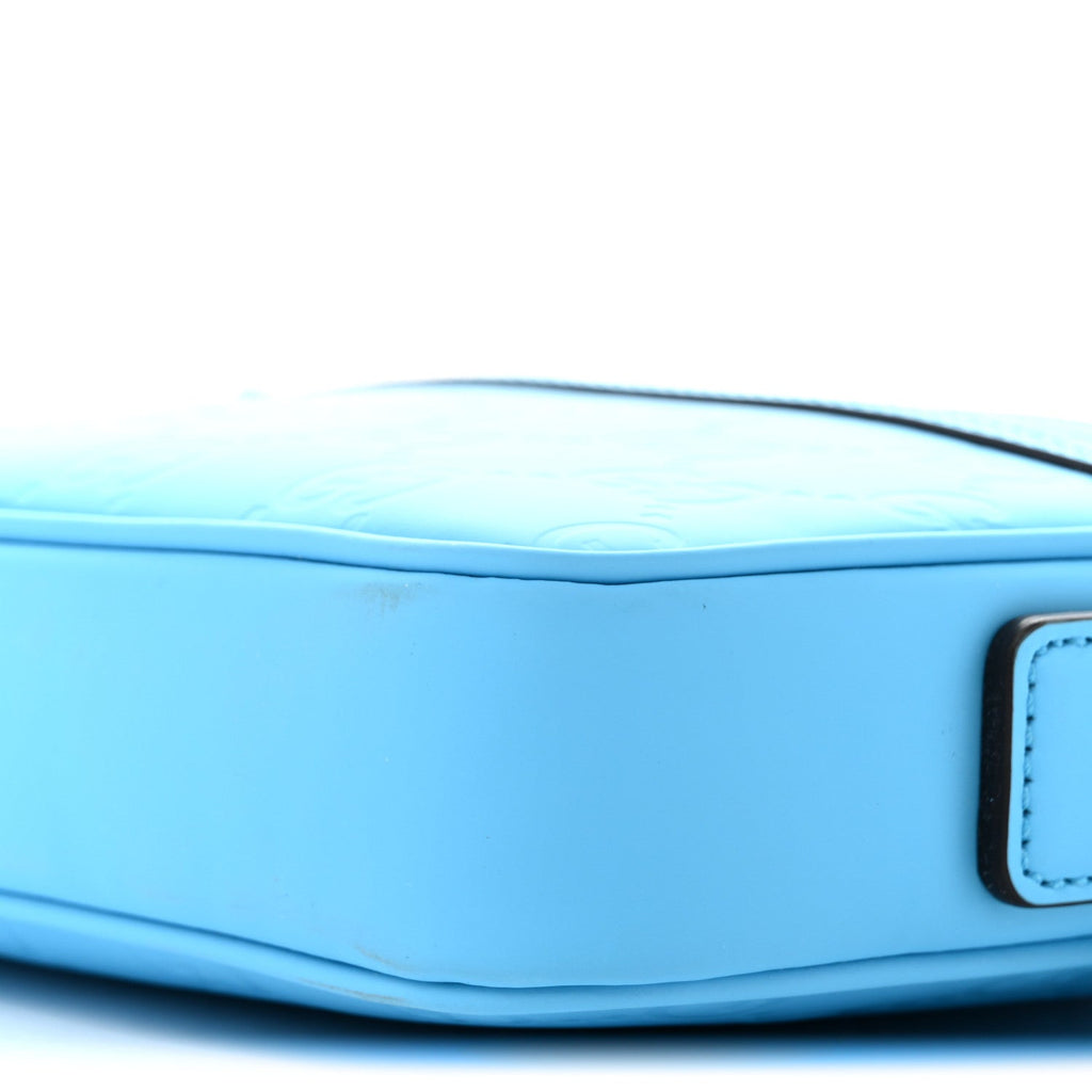 Rubber Effect Monogram GG Crossbody Bag Bright Blue