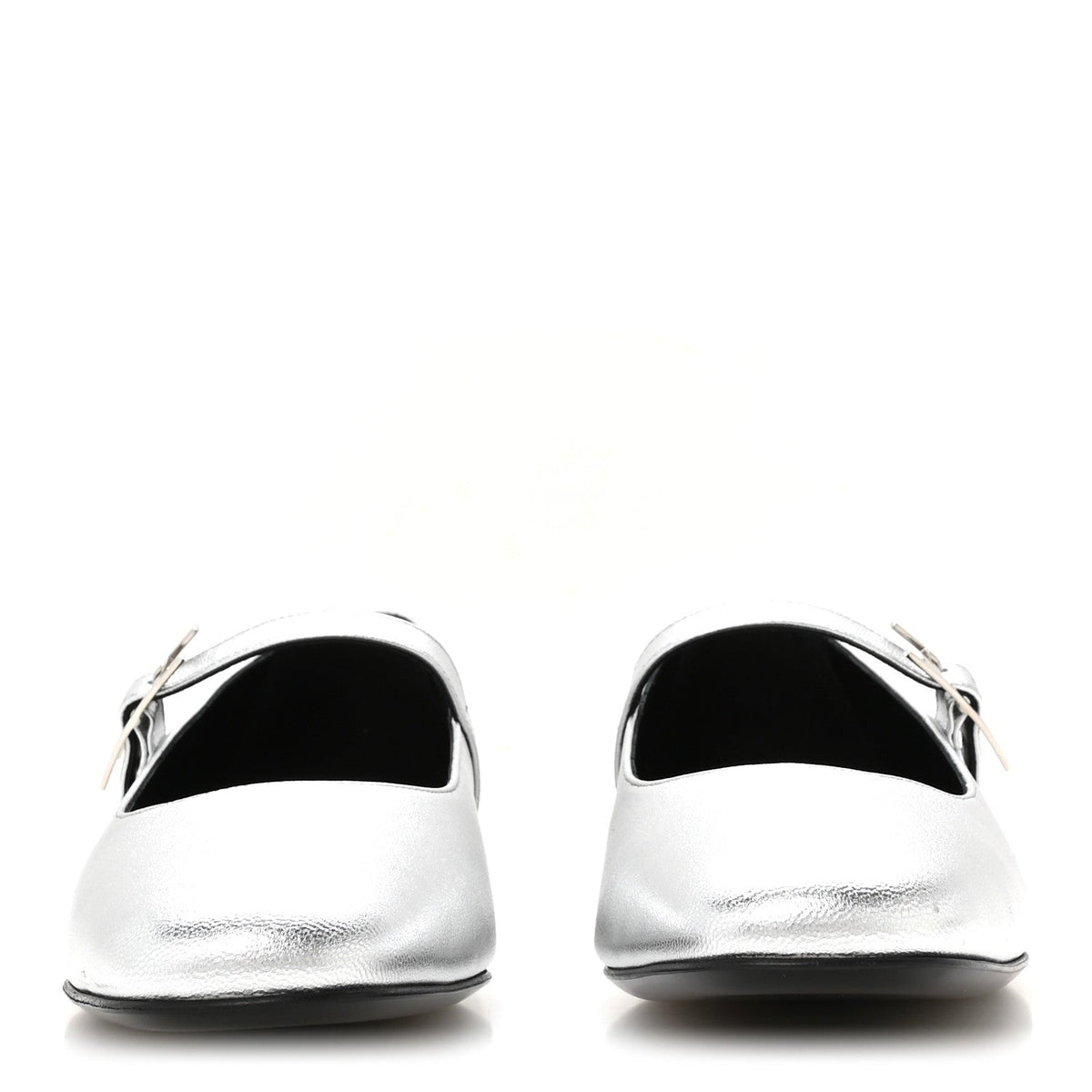Metallic Goatskin Jane Ballet Flats 39 Gris Argente