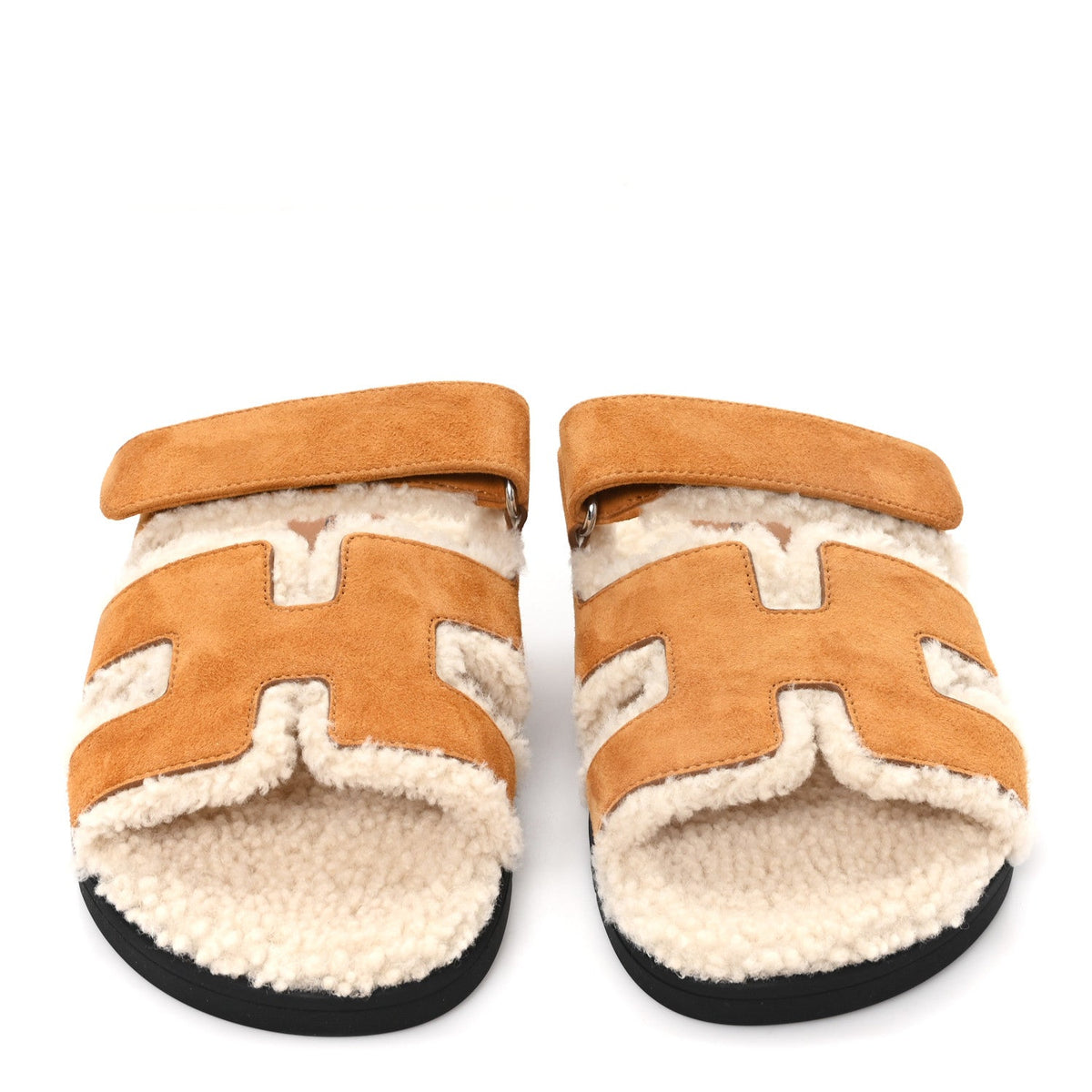 Suede Goatskin Woolskin Womens Chypre Sandals 37 Naturel Ecru