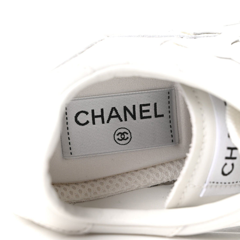 Calfskin Womens CC Sneakers 37.5 White