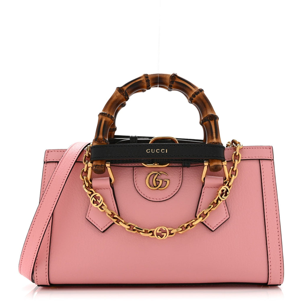 Textured Dollar Calfskin Web Small Diana Shoulder Bag Wild Rose Black