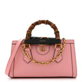 Textured Dollar Calfskin Web Small Diana Shoulder Bag Wild Rose Black