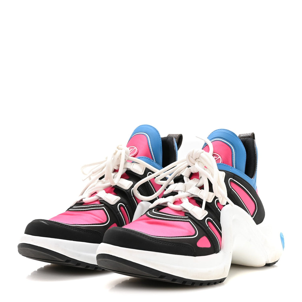 Calfskin Technical Satin LV Archlight Sneakers 38.5 Rose Pop Pink