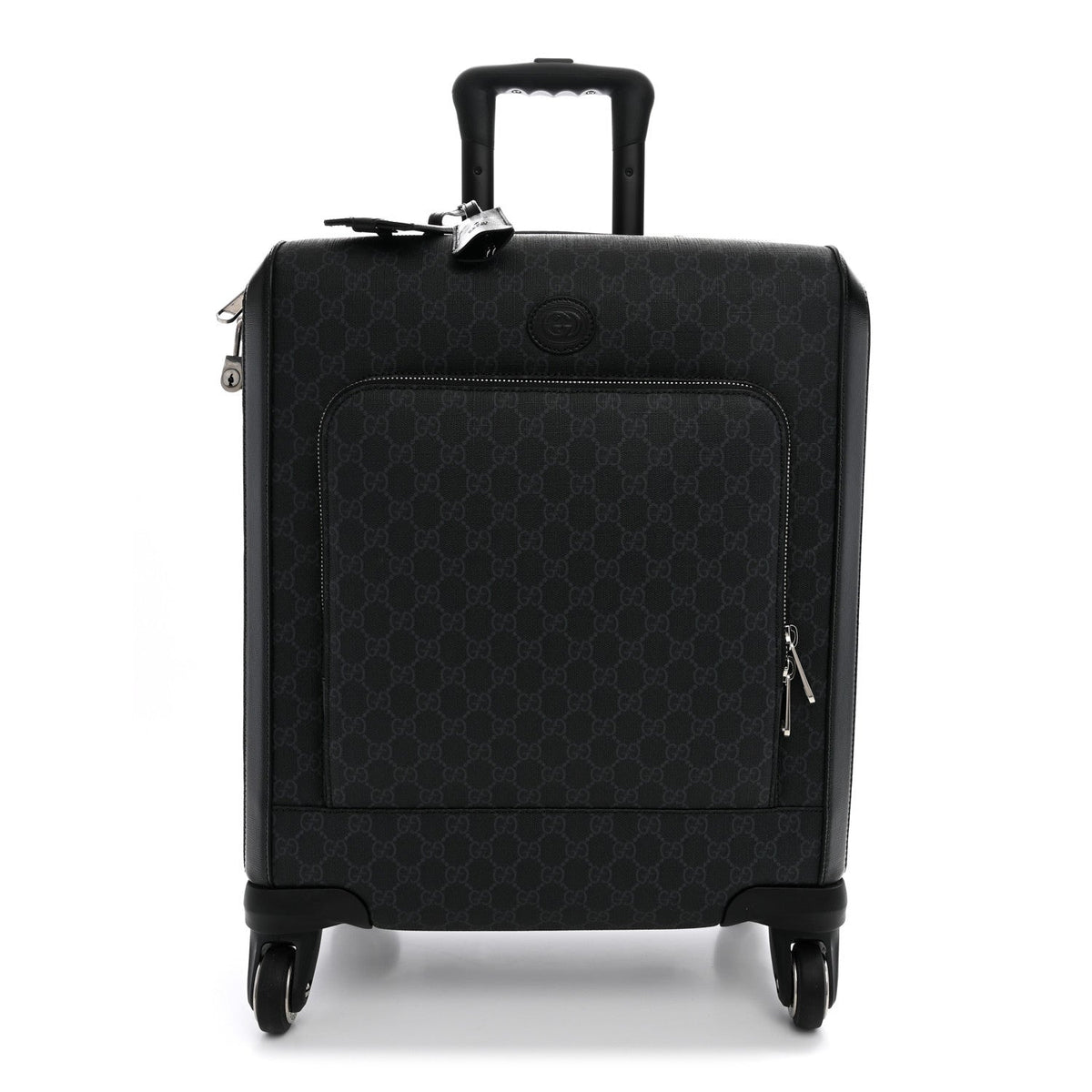GG Supreme Monogram Azalea Calfskin Retro Interlocking G Small Savoy Cabin Trolley Beige Ebony Brown Sugar