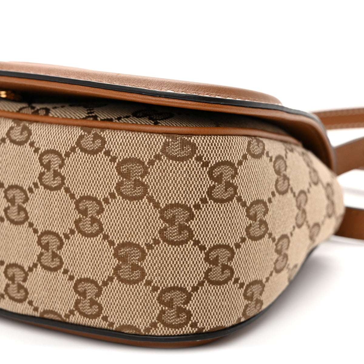 GG Supreme Monogram Calfskin Blondie Small Shoulder Bag Beige Brown