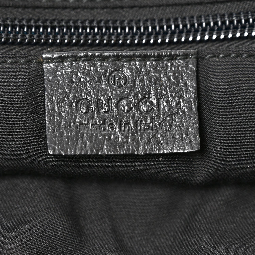 GG Monogram Medium Web Handle Double Pocket Tote Black
