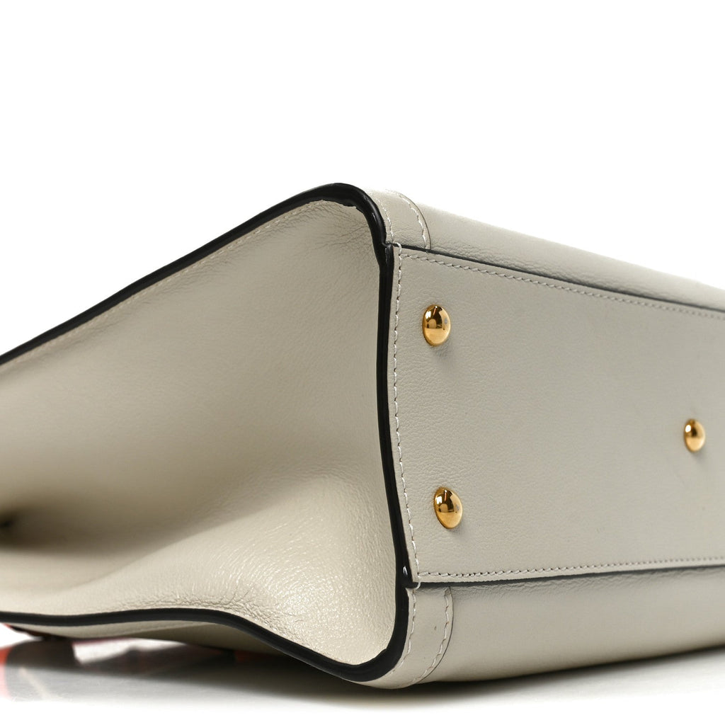 Wonka Grain Calfskin Small Diana Tote Bag Mystic White Orange Fluo