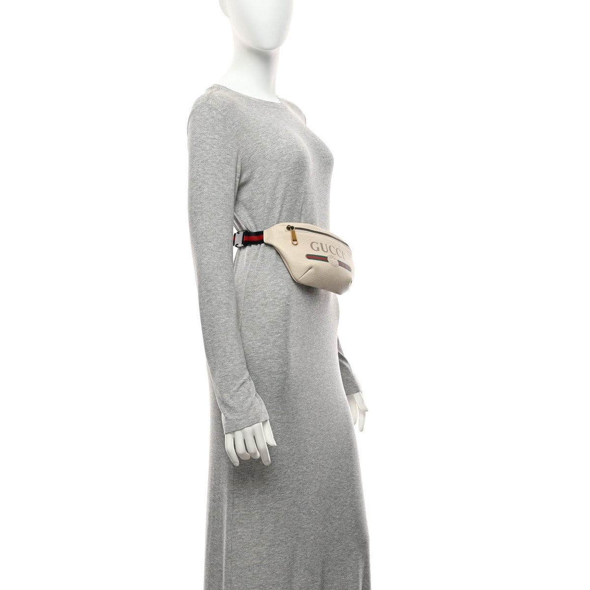 Grained Calfskin Small Logo Belt Bag White