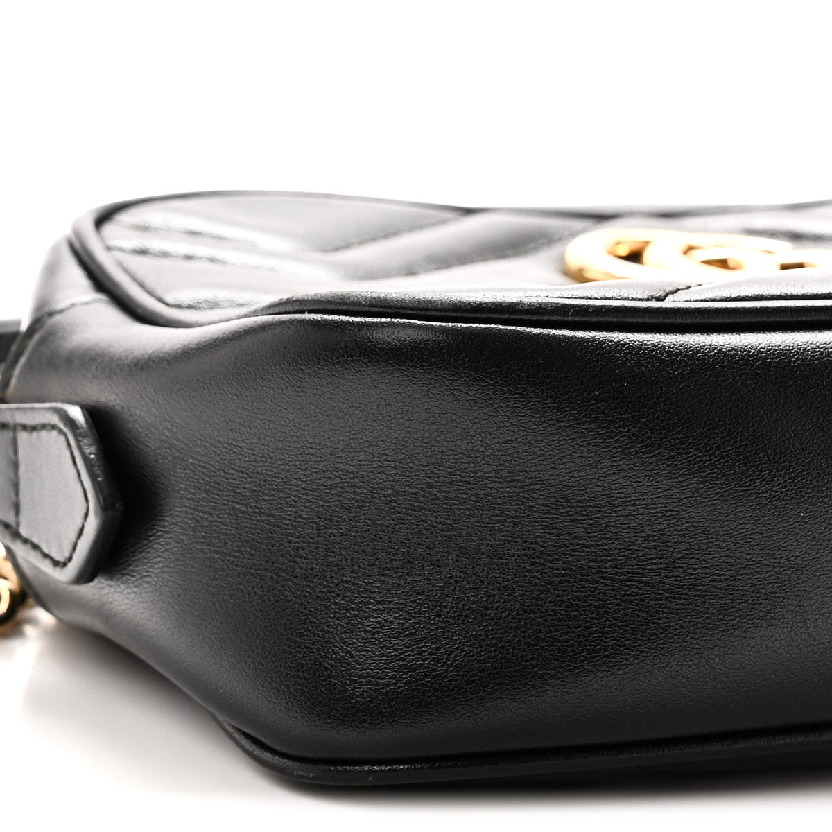 Calfskin Matelasse Mini GG Marmont Chain Shoulder Bag Black