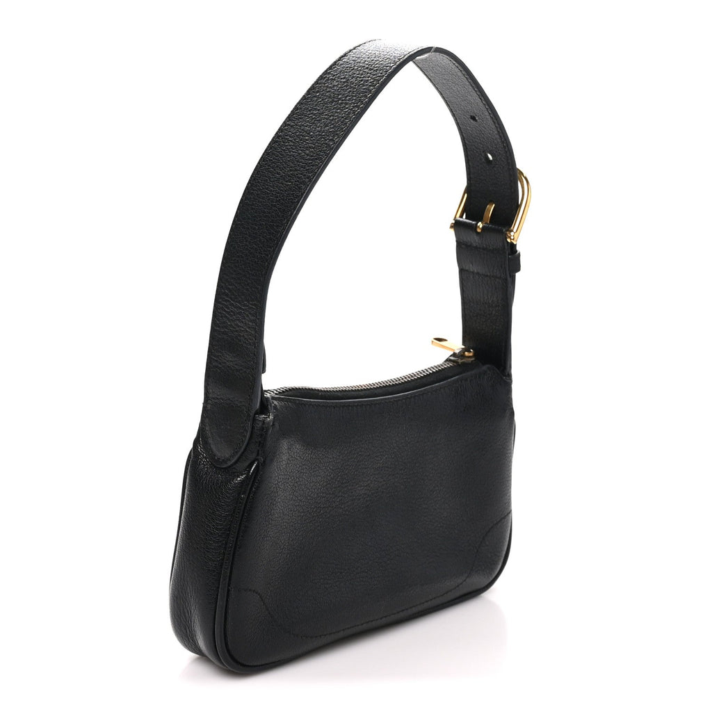 Goatskin Mini Aphrodite Shoulder Bag Black