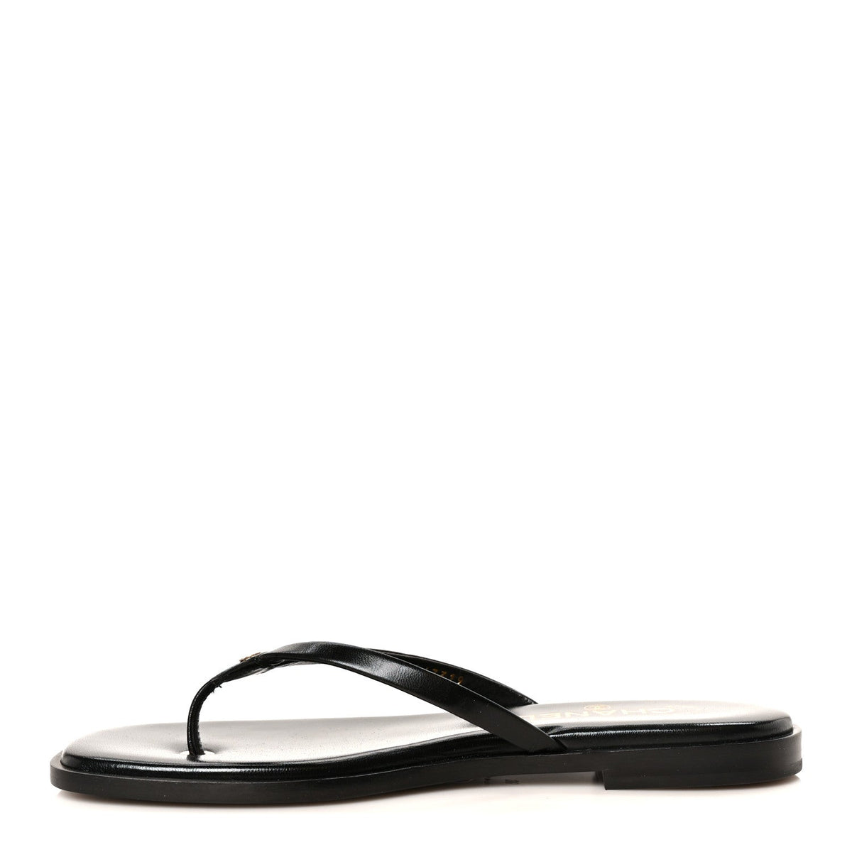 Goatskin CC Times Square Thong Sandals 38 Black