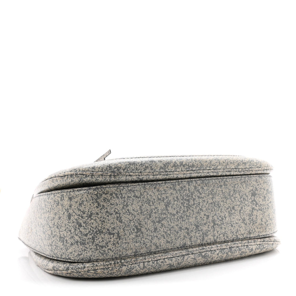 Calfskin Large New Bamboo Top Handle Bag Light Grey