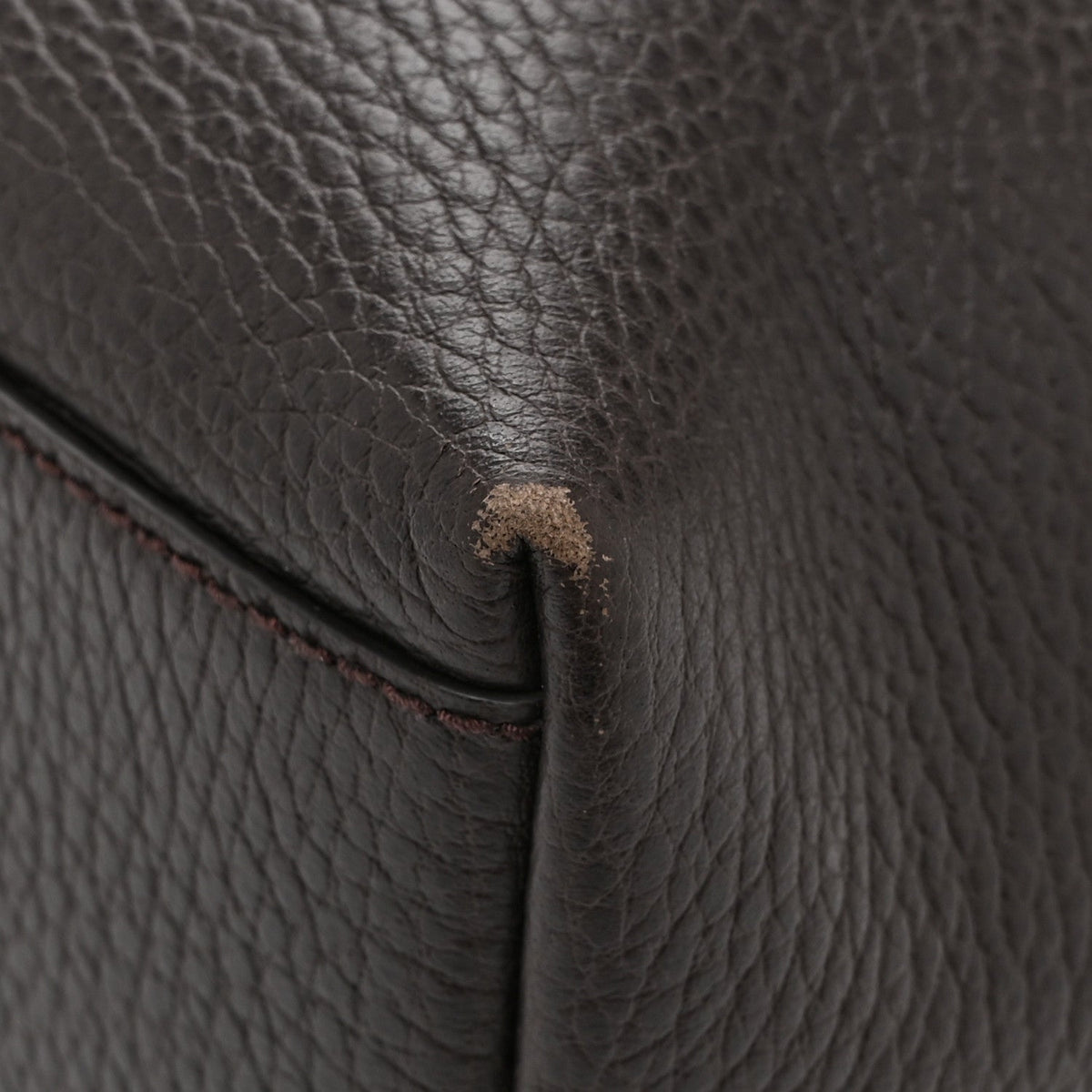 Calfskin Medium Braided Handle Gifford Tote Dark Brown