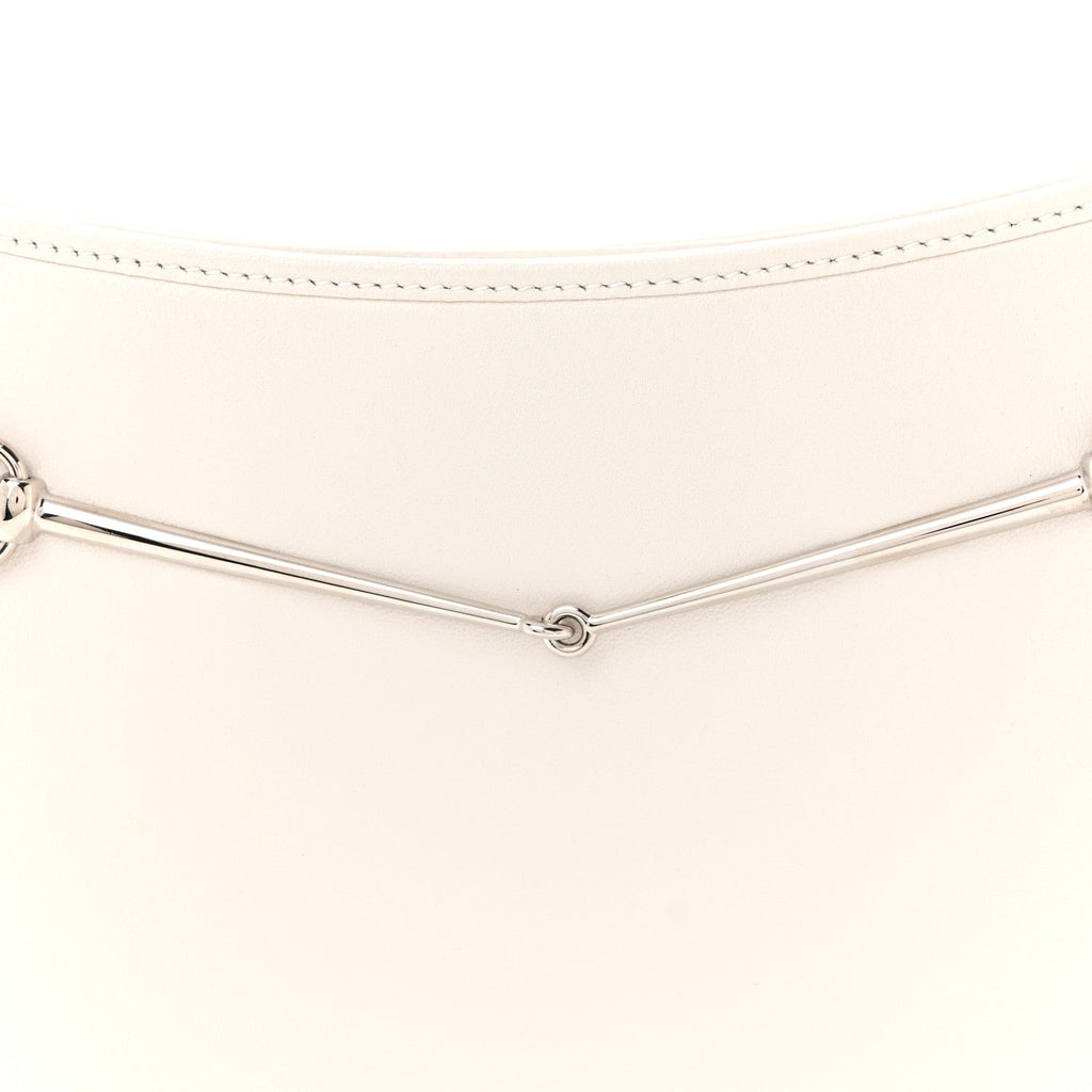 Calfskin Horsebit Slim Shoulder Bag White